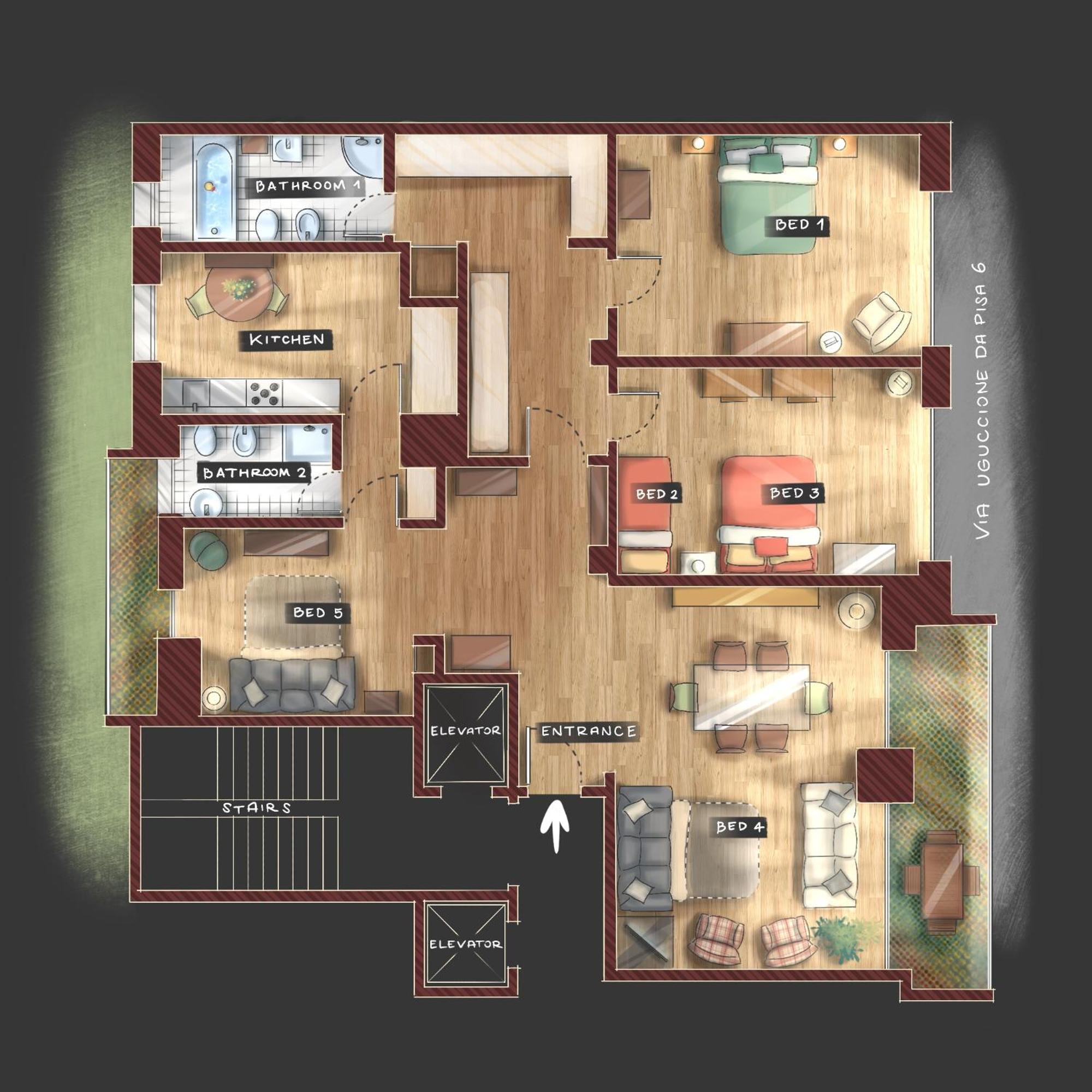 Appartamento Luminous Stylish Quiet 150m2, Tre Torri